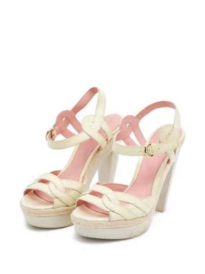 Pre-owned Sergio Rossi Vintage 125mm Interlocked-strap Platform Sandals