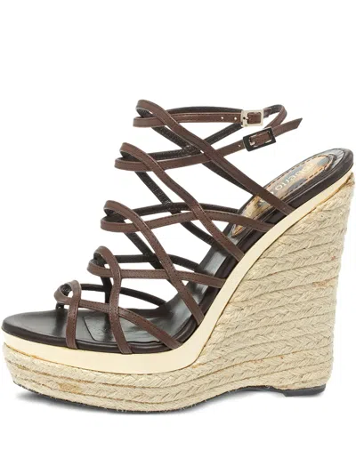 Pre-owned Roberto Cavalli Vintage 130mm Strappy Espadrilles