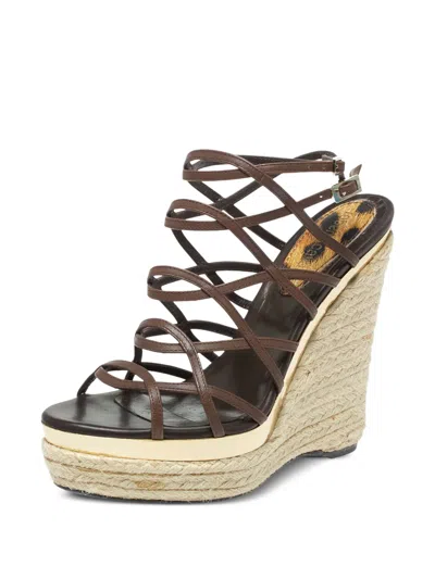 Pre-owned Roberto Cavalli Vintage 130mm Strappy Espadrilles