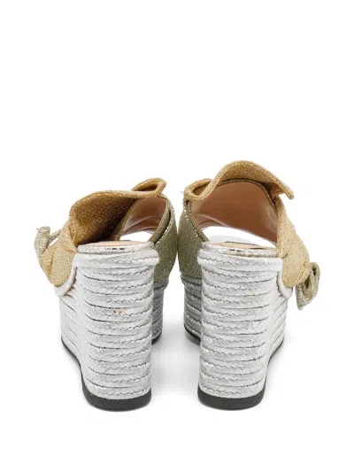 Pre-owned N°21  110mm Metallic-effect Wedge Sandals