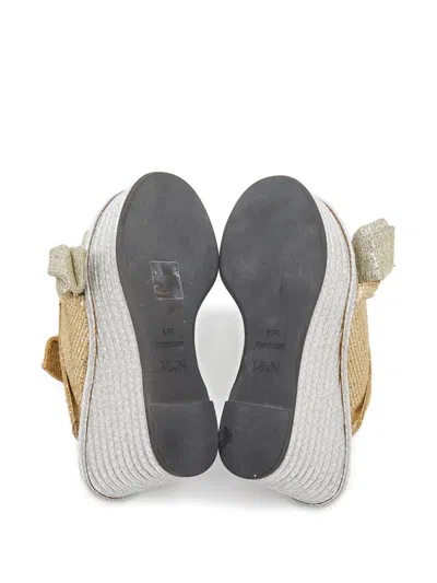 Pre-owned N°21  110mm Metallic-effect Wedge Sandals