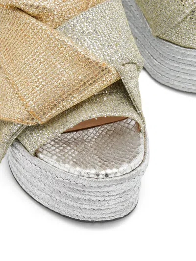 Pre-owned N°21  110mm Metallic-effect Wedge Sandals