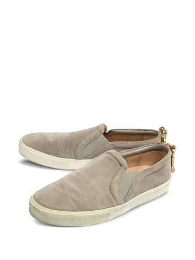 Pre-owned Stuart Weitzman  Harlow Suede Slip-on Sneakers