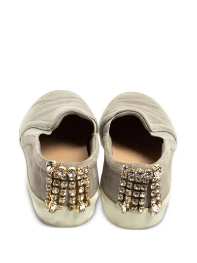 Pre-owned Stuart Weitzman  Harlow Suede Slip-on Sneakers