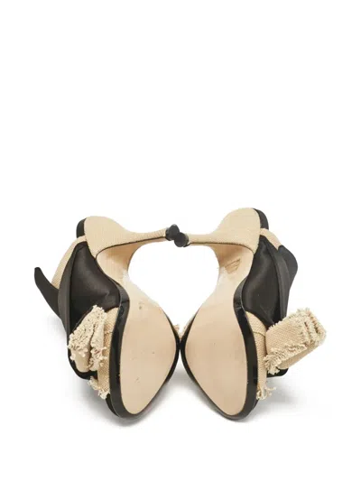 Pre-owned N°21  100mm Frayed Cross-strap Sandals