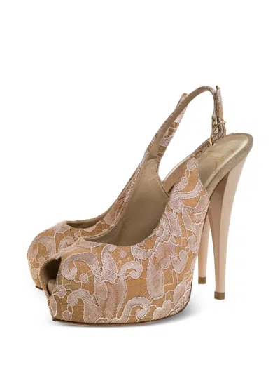 Pre-owned Giuseppe Zanotti Vintage 135mm Lace-embellished Heeled Pumps