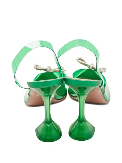 Pre-owned Amina Muaddi  100mm Rosie Transparent Slingback Pumps