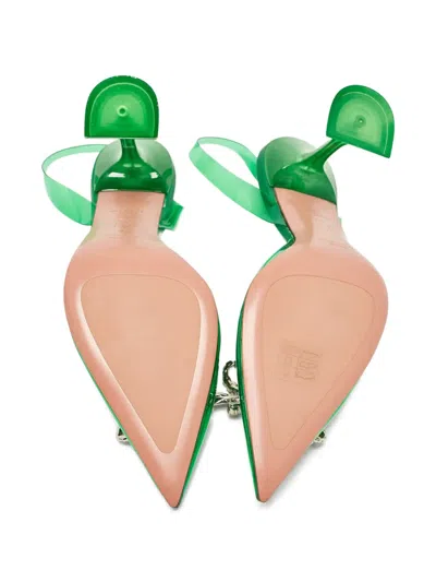 Pre-owned Amina Muaddi  100mm Rosie Transparent Slingback Pumps