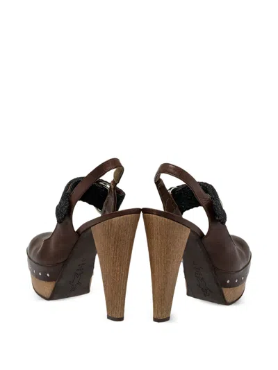 Pre-owned Marni 125mm Platform Slingback Pumps