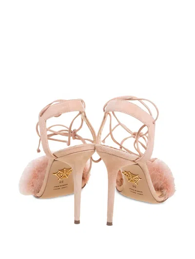 Pre-owned Charlotte Olympia  110mm Salsa Feather-embellished Sandals