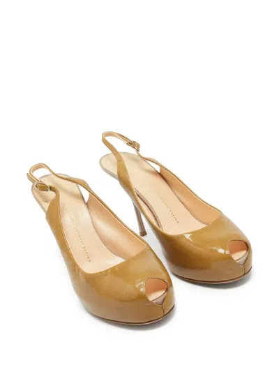 Pre-owned Giuseppe Zanotti Vintage 110mm Slingback Peep-toe Pumps