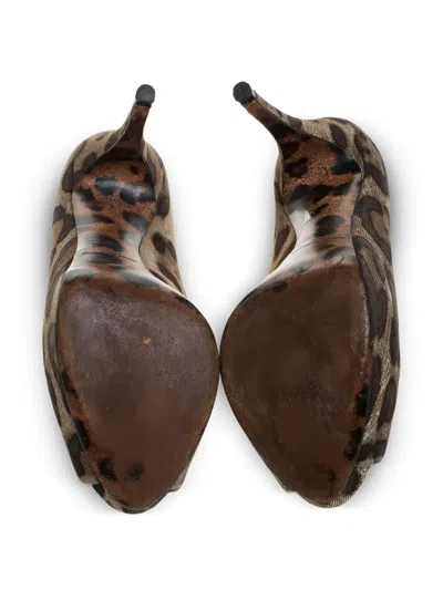 Pre-owned Dolce & Gabbana 115mm Leopard-print Sandals