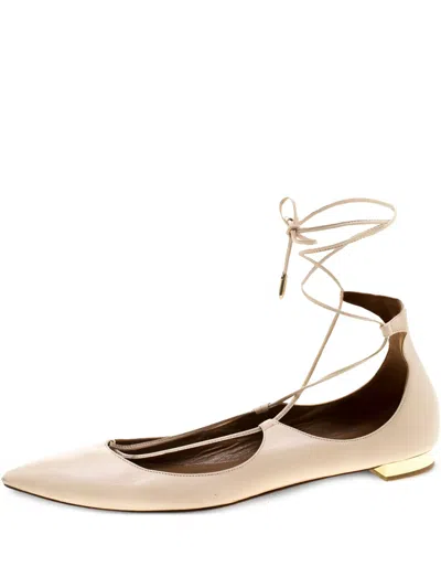 Pre-owned Aquazzura  Pointed-toe Lace-up Flats