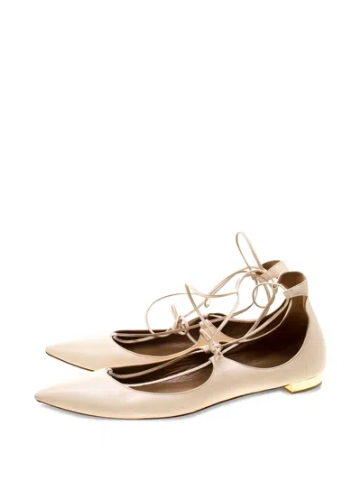 Pre-owned Aquazzura  Pointed-toe Lace-up Flats