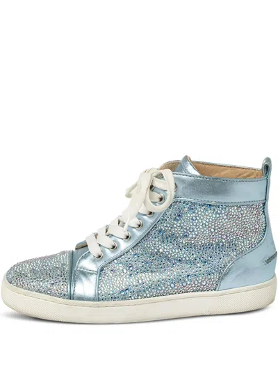 Pre-owned Christian Louboutin Crystal-embellished Sneakers