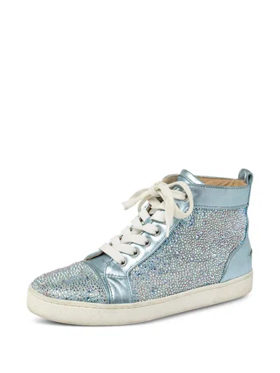 Pre-owned Christian Louboutin Crystal-embellished Sneakers