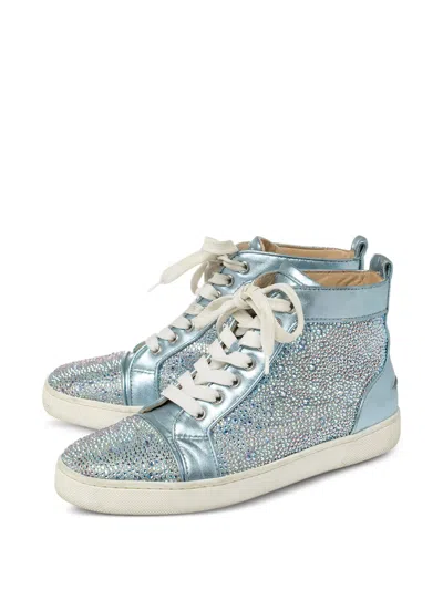 Pre-owned Christian Louboutin Crystal-embellished Sneakers