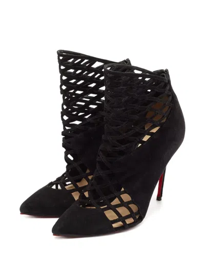 Pre-owned Christian Louboutin 110mm Leather Ankle Boots