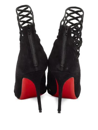 Pre-owned Christian Louboutin 110mm Leather Ankle Boots
