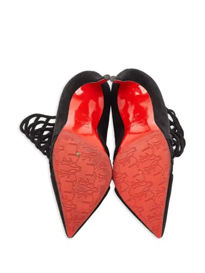 Pre-owned Christian Louboutin 110mm Leather Ankle Boots