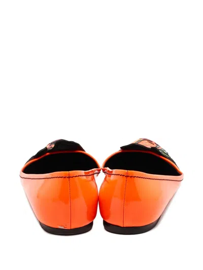 Pre-owned Louis Vuitton Floral-embroidered Ballet Flats