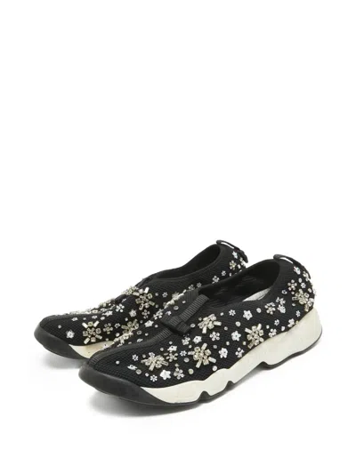 Pre-owned Dior Floral-appliqué Sneakers
