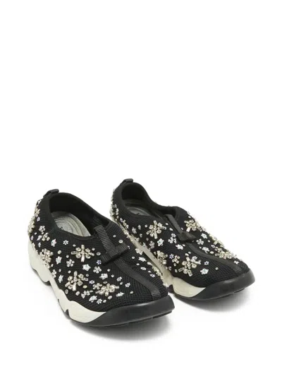 Pre-owned Dior Floral-appliqué Sneakers