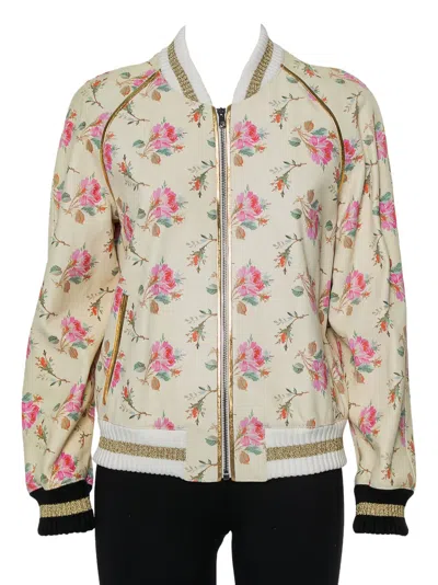 Pre-owned Gucci Floral-print Bomber Jacket