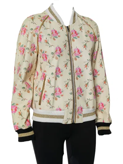 Pre-owned Gucci Floral-print Bomber Jacket
