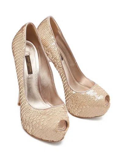Pre-owned Louis Vuitton 140mm Sequin-embellished Pumps