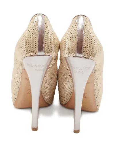 Pre-owned Louis Vuitton 140mm Sequin-embellished Pumps