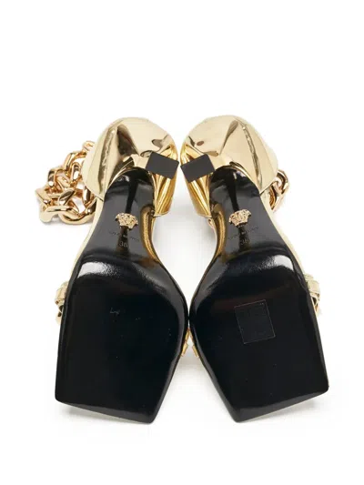 Pre-owned Versace 美杜莎搭链裹踝带凉鞋（典藏款）