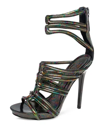 Pre-owned Alexander Mcqueen 130mm Oil Slick Sandals