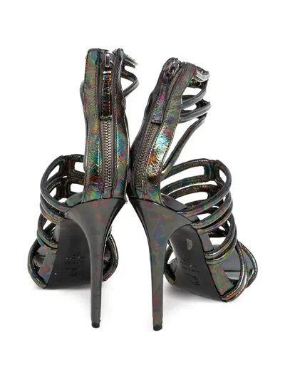 Pre-owned Alexander Mcqueen 130mm Oil Slick Sandals