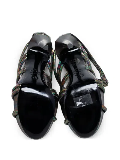 Pre-owned Alexander Mcqueen 130mm Oil Slick Sandals