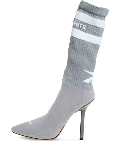 Pre-owned Vetements  110mm Pointed Sock-style Ankle Boots