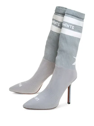 Pre-owned Vetements  110mm Pointed Sock-style Ankle Boots