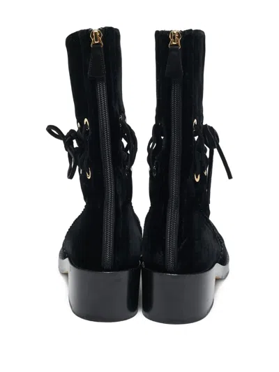 Pre-owned Chanel 50mm Velvet Ankle Boots