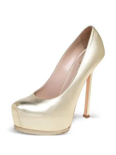 Pre-owned Saint Laurent 150mm Metallic Heeled Pumps