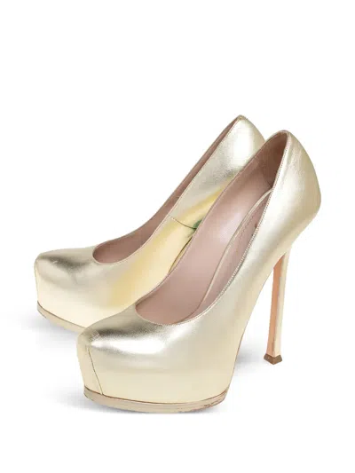 Pre-owned Saint Laurent 150mm Metallic Heeled Pumps