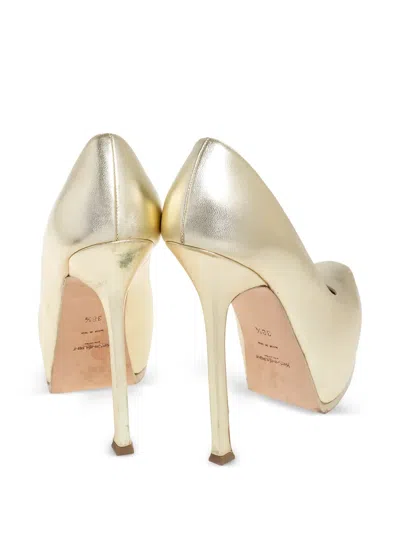 Pre-owned Saint Laurent 150mm Metallic Heeled Pumps