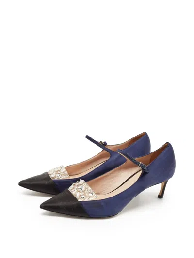 Pre-owned Miu Miu 110m Crystal-embellished Pumps