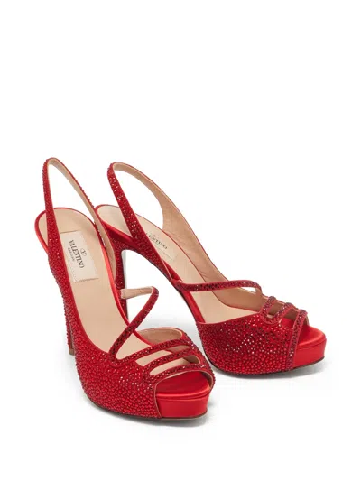 Pre-owned Valentino Garavani Rhinestone-embellished Platform Sandals