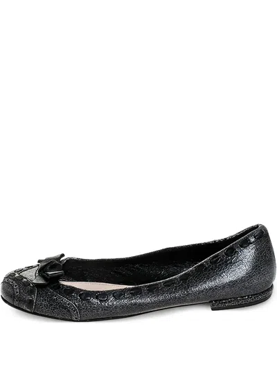 Pre-owned Prada Bow-detailed Ballet Flats