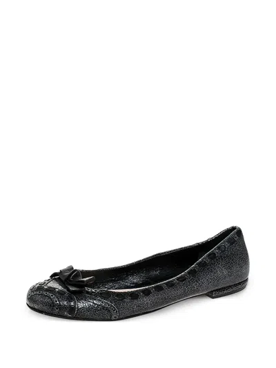 Pre-owned Prada Bow-detailed Ballet Flats