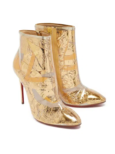 Pre-owned Christian Louboutin 100mm Booty Cap Ankle Boots
