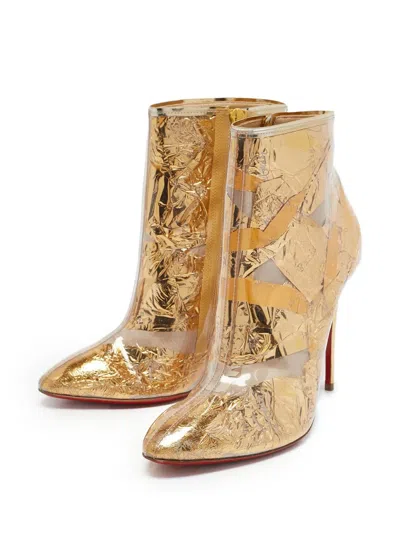Pre-owned Christian Louboutin 100mm Booty Cap Ankle Boots