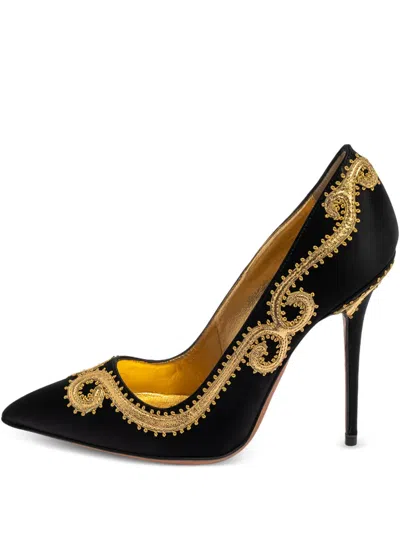 Pre-owned Manolo Blahnik  110mm Embroidered Pointed-toe Pumps