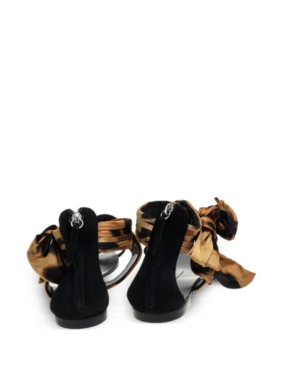 Pre-owned Giuseppe Zanotti Vintage  Leopard-print Knotted Flat Sandals