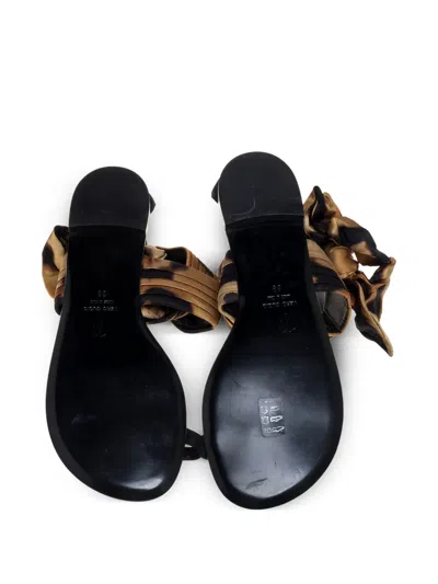 Pre-owned Giuseppe Zanotti Vintage  Leopard-print Knotted Flat Sandals